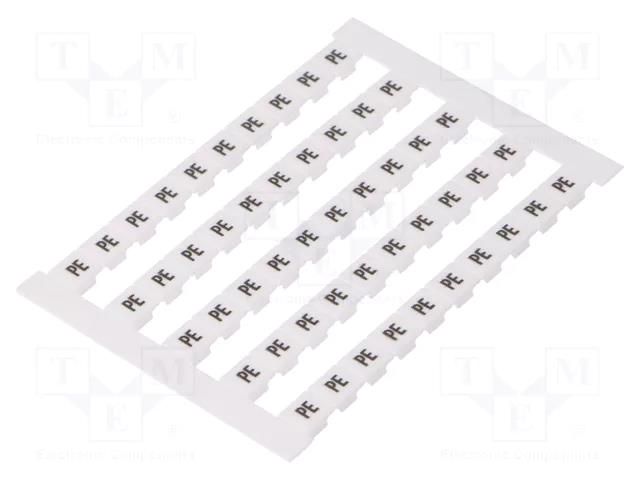 Marker; white; 6,2mm wide terminals; Width: 6mm; Marking: PE WEIDMÜLLER DEK6-GWPE