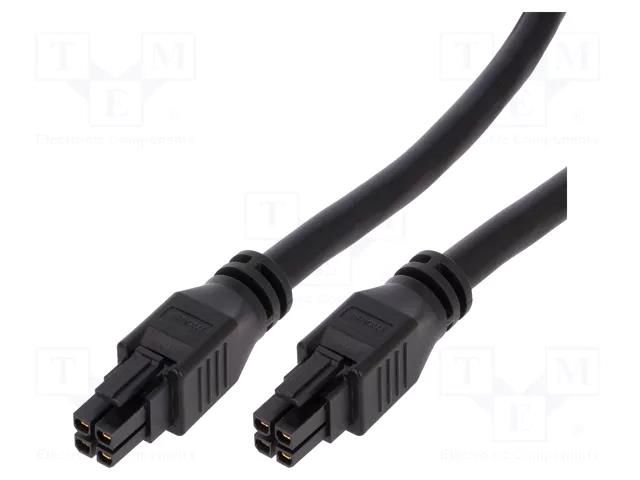 Cable; Mega-Fit; female; PIN: 4; Len: 1m; 15A; Insulation: PVC; 2x2 MOLEX MX-245136-0410