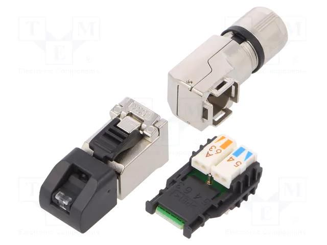 Connector: RJ45; plug; PIN: 8; Cat: 6a,Class EA; shielded; 8p8c; IP20 WEIDMÜLLER IEPSRJ45FH90A1.6