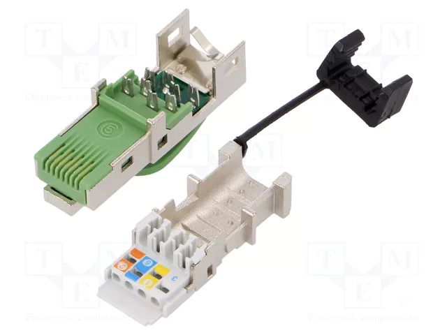Connector: RJ45; plug; PIN: 8; Cat: 5; shielded; gold-plated; 8p8c WEIDMÜLLER IE-PS-RJ45-FH-BK-P