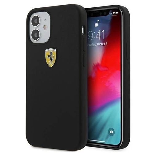 Ferrari FESSIHCP12SBK iPhone 12 mini 5.4&quot; black/black hardcase On Track Silicone, Ferrari 3700740483466 3700740483466