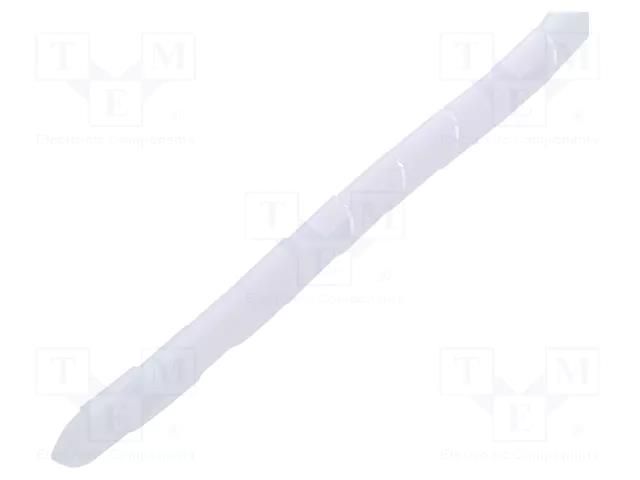 Spiral wrapping; ØBundle : 14mm; white,transparent; L: 10m QOLTEC QOLTEC-52262