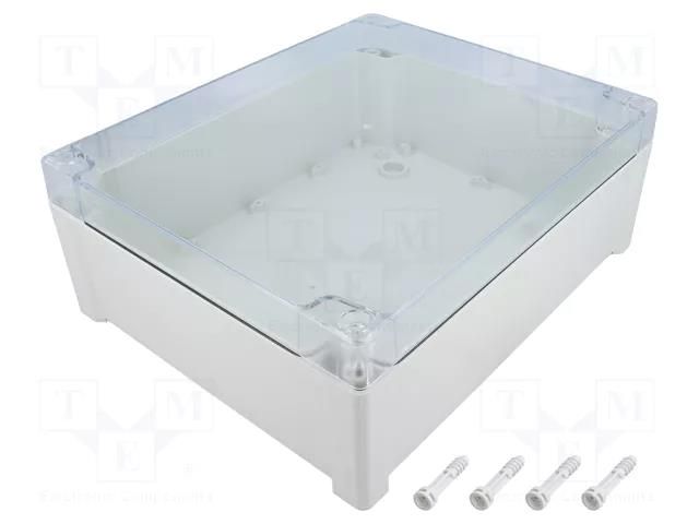 Enclosure: multipurpose; X: 239mm; Y: 289mm; Z: 107mm; TEMPO; grey FIBOX TPC292411T