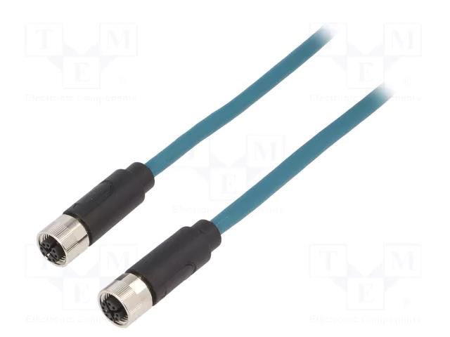 Cable: for sensors/automation; PIN: 8; female; X code-ProfiNET BULGIN TPU12FBF08XFB050PU