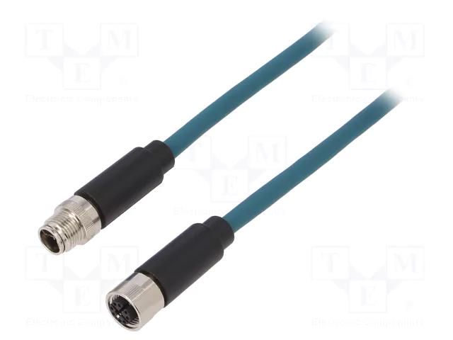 Cable: for sensors/automation; PIN: 8; male; M12 male,M12 female BULGIN TPU12FIM08XFB100PU