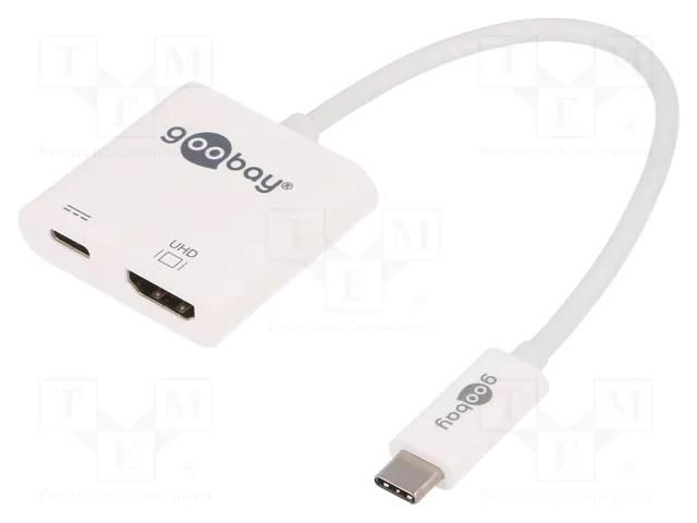 Adapter; HDMI 2.0,USB 3.0; HDMI socket,USB C socket,USB C plug Goobay USB.C-ADAP-11