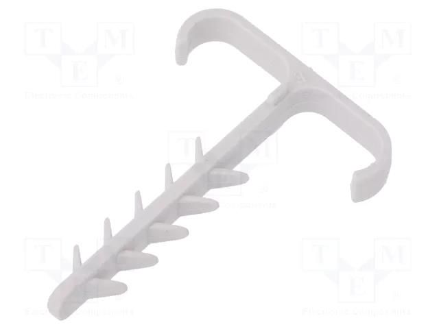 Holder; grey; for flat cable,YDYp 3x2,5 x2; 100pcs; UWPP; 6mm AKS ZIELONKA UWPP-6/12
