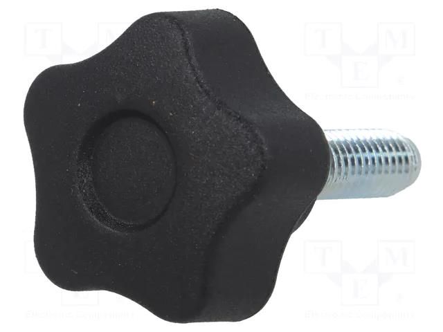 Knob; Ø: 25mm; Ext.thread: M6; 20mm; H: 19mm; technopolymer PA ELESA+GANTER VCT.25P-M6X20-C9