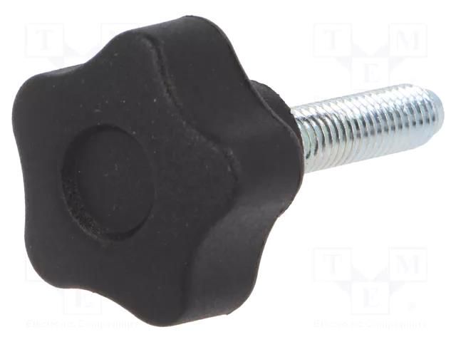 Knob; Ø: 25mm; Ext.thread: M6; 25mm; H: 19mm; technopolymer PA ELESA+GANTER VCT.25P-M6X25-C9