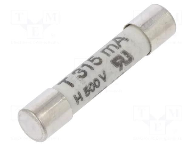 Fuse: fuse; 315mA; 500VAC; time-lag; ceramic,cylindrical; 6.3x32mm SIBA ZGTH-0.315AIP