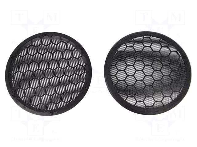 Loudspeaker grille; 165mm; Seat,VW; black; 2pcs. 4CARMEDIA RAM-20.210/K-BK