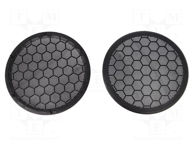 Loudspeaker grille; 165mm; Seat,VW; black; 2pcs. 4CARMEDIA RAM-20.210/K-BK