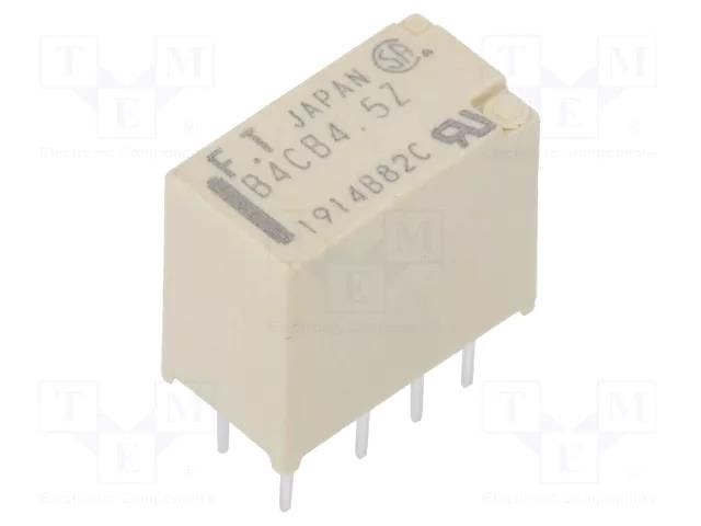 Relay: electromagnetic; DPDT; Ucoil: 4.5VDC; 2A; 0.3A/125VAC; THT FCL Components FTR-B4CB4.5Z
