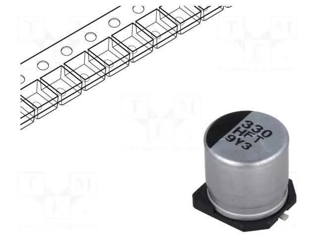 Capacitor: electrolytic; low ESR; SMD; 330uF; 50VDC; Ø10x10.2mm PANASONIC EEEFT1H331AP