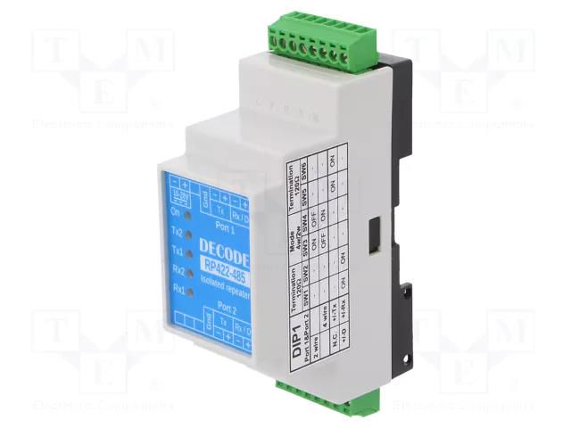 Converter; repeater; Number of ports: 2; 10÷28VDC; IP40; 115.2kbps DECODE 422-485