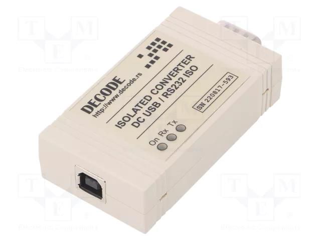 Converter; RS232/USB; Number of ports: 2; 76x42x20mm; -25÷70°C DECODE USB/RS232-ISO