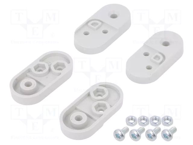 Set of clips; ABS; Kit: nut M4 x4,holder x4,screw M4 x4 KRADEX ZWM20-ABS