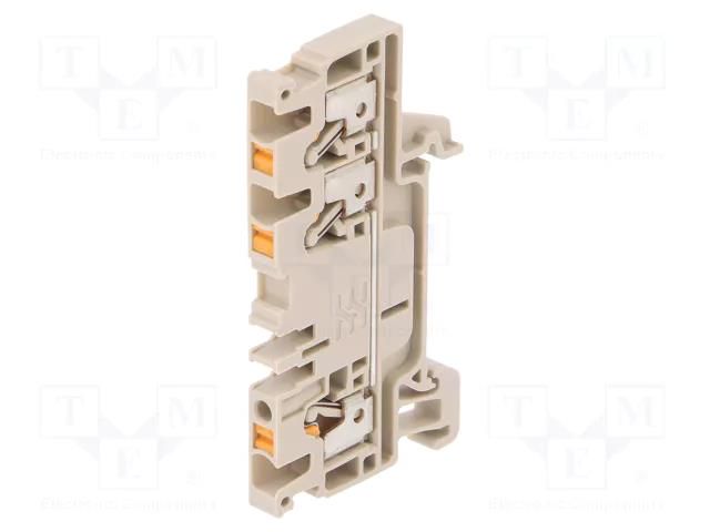 Splice terminal: rail; 24A; spring clamp; beige; wemid; 2.5mm2 WEIDMÜLLER A3C2.5