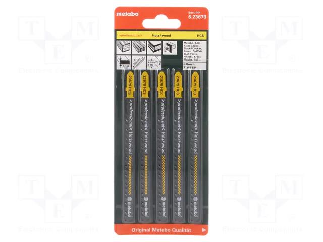 Hacksaw blade-set; wood,chipboard; 104mm; PRECISION WOOD; 5pcs. METABO MTB.623679