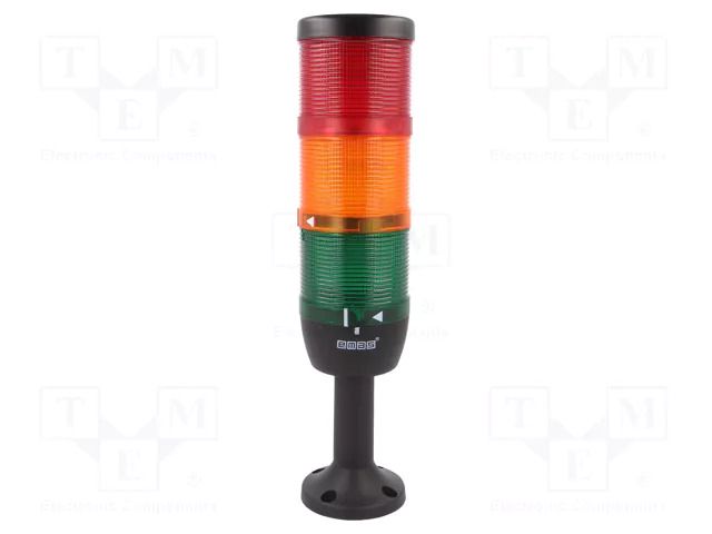 Signalling column; red/yellow/green; LED; 220VAC; IK; 70mm EMAS TK-IK73L220XM01
