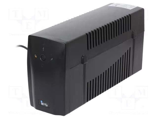 Power supply: UPS; 360W; 600VA; 230V; 100x320x165mm; Schuko x2 IPS TM-LI-0K6-PC