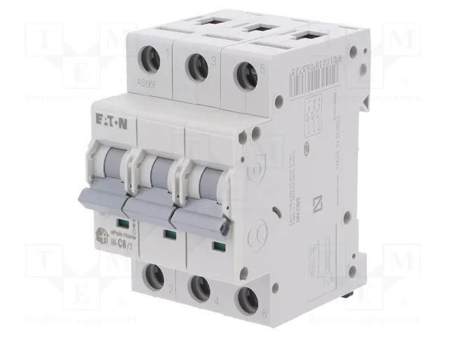 Circuit breaker; 230/400VAC; Inom: 6A; Poles: 3; Charact: C; 6kA EATON ELECTRIC HN-C6/3