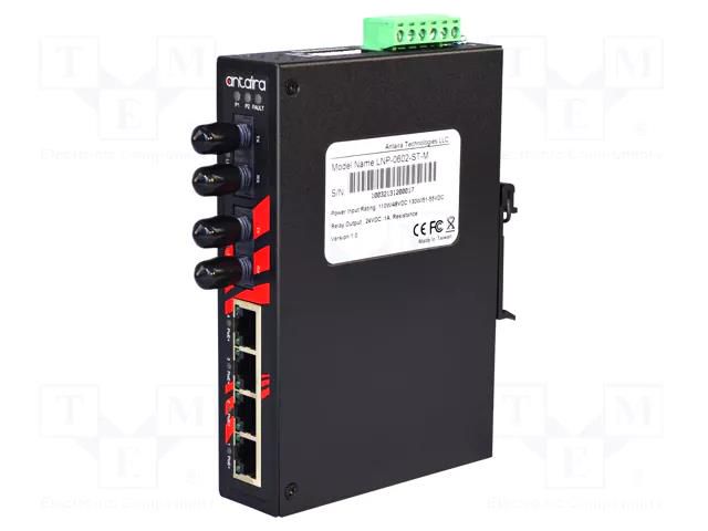 Switch PoE Ethernet; unmanaged; Number of ports: 6; 48÷55VDC ANTAIRA LNP-0602-ST-M