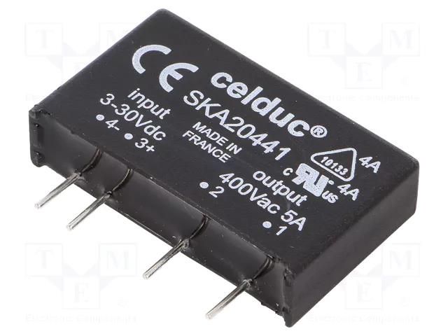 Relay: solid state; SPST-NO; Ucntrl: 3÷30VDC; 5A; 12÷460VAC; SKA CELDUC SKA20441