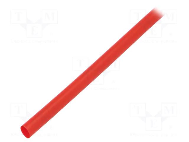 Heat shrink sleeve; thin walled; 3: 1; 6mm; L: 1m; red; GTI 3000 3M GTI3000-6/2-RD