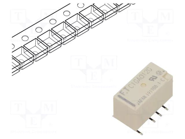 Relay: electromagnetic; DPDT; Ucoil: 12VDC; 2A; 0.3A/125VAC; FTR-C1 FCL Components FTR-C1GA012G-B05