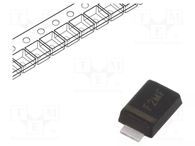 Diode: rectifying; SMD; 1kV; 2A; 500ns; SMA flat; Ufmax: 1.3V YANGJIE TECHNOLOGY F2MF-F1-YAN