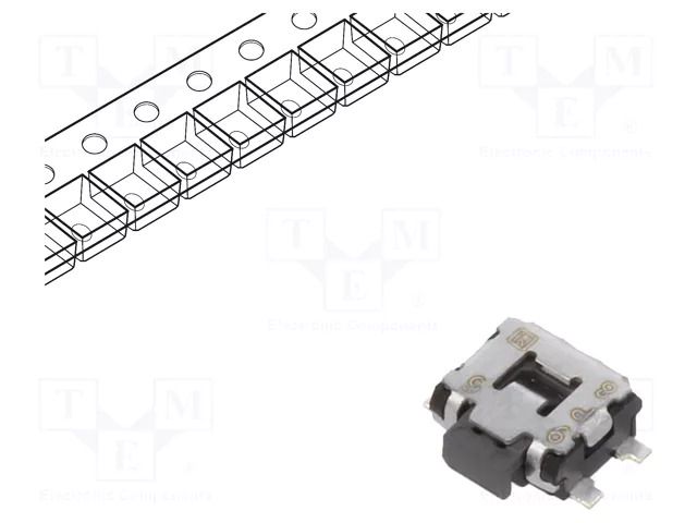 Microswitch TACT; SPST; Pos: 2; 0.05A/12VDC; SMT; 1.6N; 1.35mm PANASONIC EVQP7L01P
