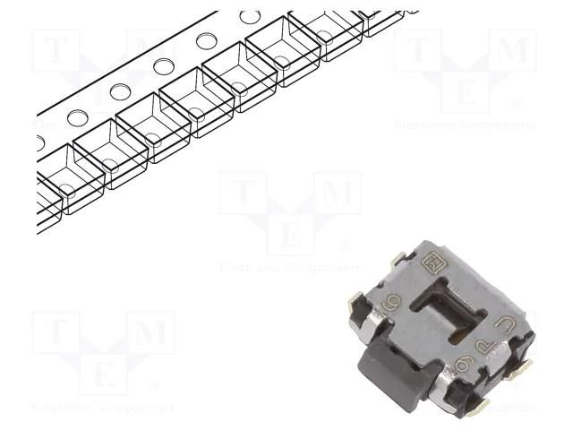 Microswitch TACT; SPST; Pos: 2; 0.05A/12VDC; SMT; 2.2N; 1.35mm PANASONIC EVQP7D01P