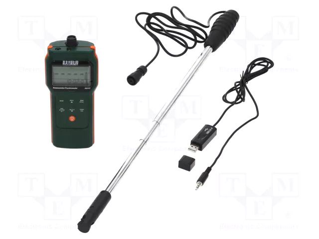 Thermoanemometer; LCD; (4000); Vel.measur.resol: 0.01m/s EXTECH AN340