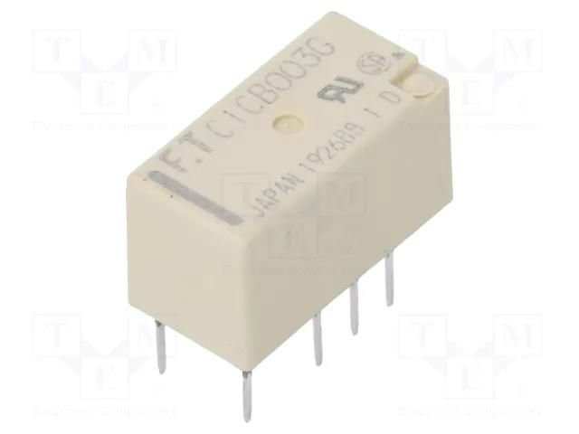 Relay: electromagnetic; DPDT; Ucoil: 3VDC; 2A; 0.3A/125VAC; FTR-C1 FCL Components FTR-C1CB003G