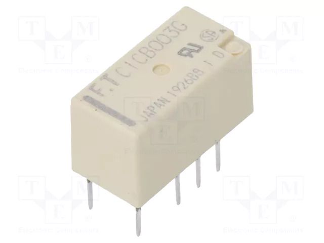 Relay: electromagnetic; DPDT; Ucoil: 3VDC; 2A; 0.3A/125VAC; FTR-C1 FCL Components FTR-C1CB003G