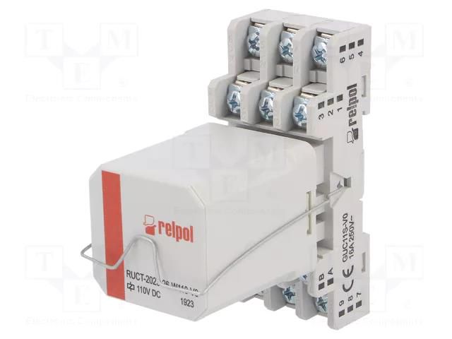 Relay: interface; 3PST-NO; Ucoil: 110VDC; 16A; 16A/250VAC; PRUCT RELPOL PRUCT202326W110V0