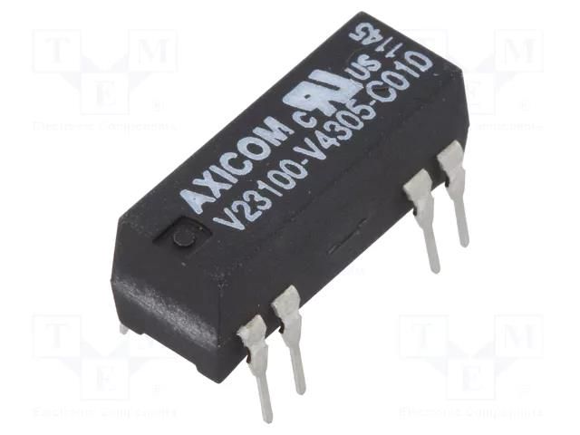 Relay: reed switch; SPDT; Ucoil: 5VDC; 1.2A; max.175VDC; 3W; PCB TE Connectivity V23100V4305C010