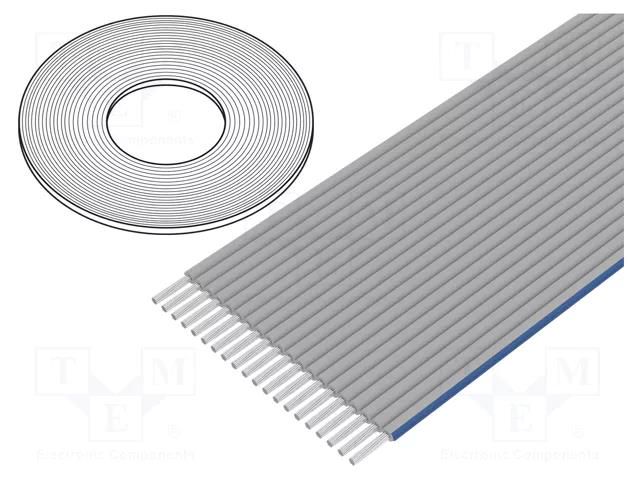 Wire: ribbon; 1.27mm; stranded; Cu; unshielded; PO; light grey 3M HF365-10