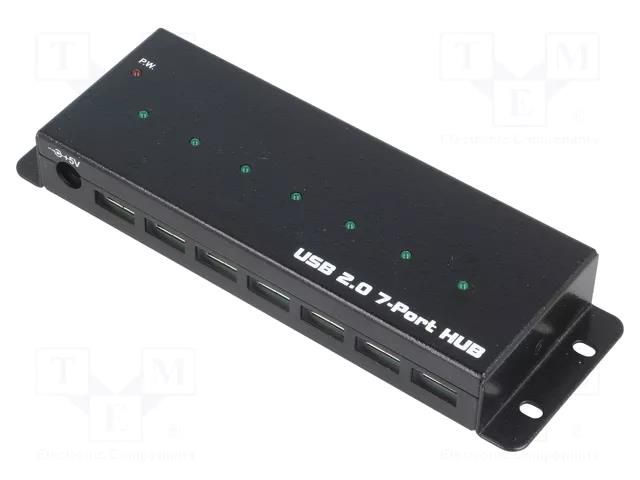 Hub USB; DC,USB A socket x7,USB B socket; industrial,USB 3.0 LOGILINK UA0317