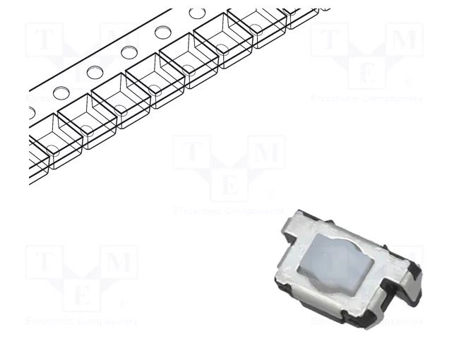 Microswitch TACT; SPST; Pos: 2; 0.02A/12VDC; SMT; 6x3.5x3.5mm PANASONIC EVQP42B3M