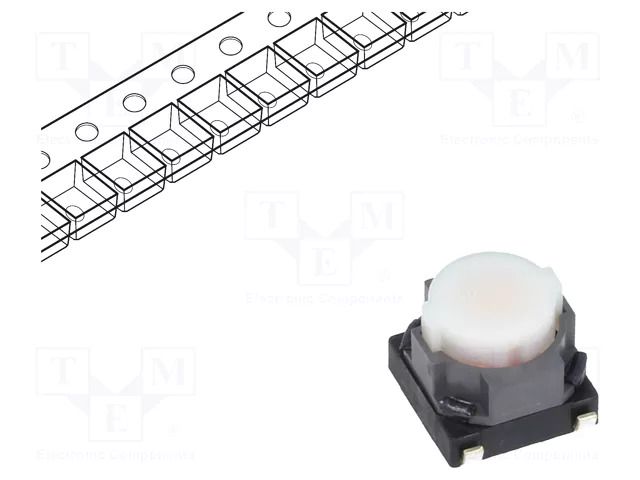 Microswitch TACT; SPST; Pos: 2; 0.02A/15VDC; SMT; none; 6.1x6x3.5mm PANASONIC EVQP1Y05M