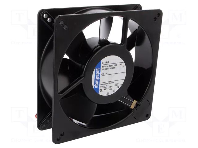 Fan: DC; axial; 24VDC; 135x135x38mm; 260m3/h; 48dBA; ball; 2900rpm EBM-PAPST 5114N