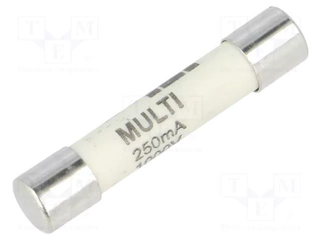 Fuse: fuse; 250mA; 1kVAC; ultra rapid; ceramic,cylindrical; brass ESKA 632.411