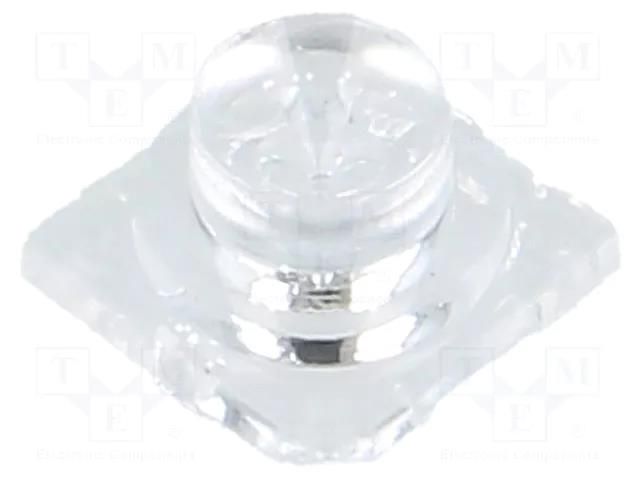 LED lens; square; plexiglass PMMA; transparent; 152÷174°; H: 5.7mm LEDIL C13055