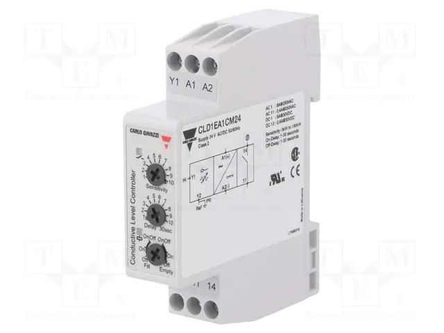 Level monitoring relay; conductive fluid level; 24VAC; 24VDC CARLO GAVAZZI CLD1EA1CM24