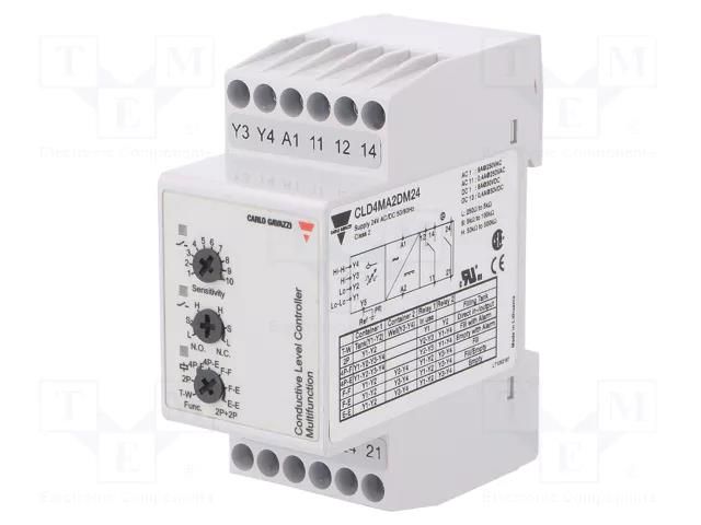 Level monitoring relay; conductive fluid level; 24VAC; 24VDC CARLO GAVAZZI CLD4MA2DM24