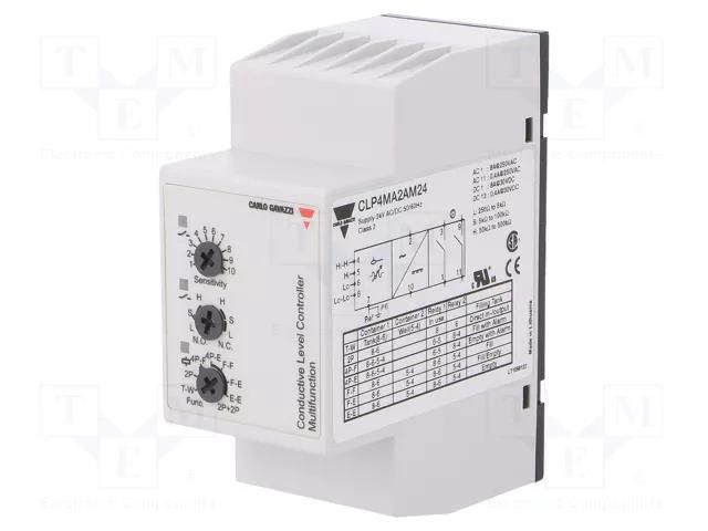 Level monitoring relay; conductive fluid level; 24VAC; 24VDC CARLO GAVAZZI CLP4MA2AM24