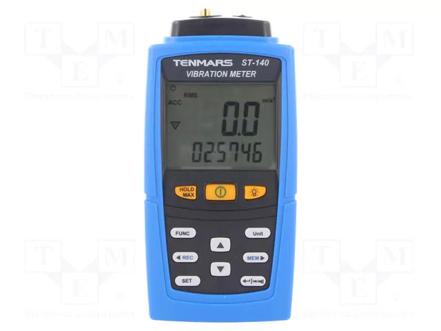 Vibrometer; Display: LCD; 1,999mm,199,9m/s2,199,9mm/s; 0.01÷1kHz TENMARS ST-140