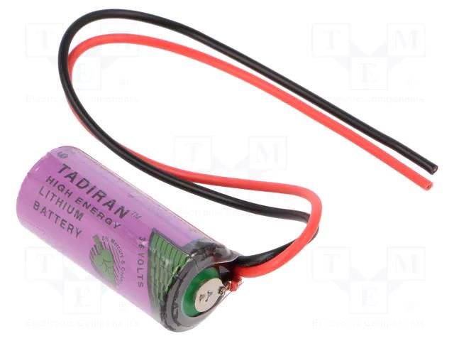 Battery: lithium (LTC); 2/3AA; 3.6V; 1600mAh; non-rechargeable TADIRAN SL-361/FL